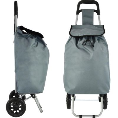 3. TROLLEY SHOPPING BAG ON WHEELS WITH FRAME 33L GRAY