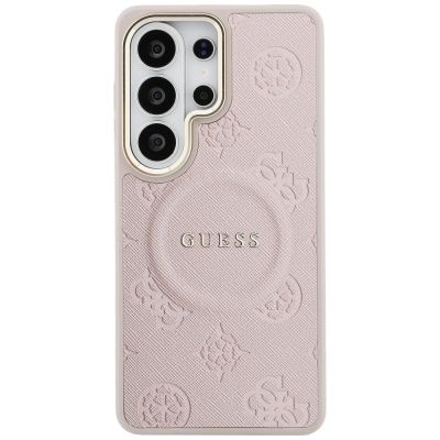 3. Guess Saffiano Peony Embossed Ring MagSafe Case for Samsung Galaxy S26 Ultra - Pink