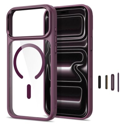 2. Tech-Protect Magmat Magsafe CC Case for iPhone 17 Pro Max / 18 Pro Max - Clear Burgundy