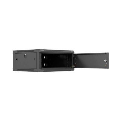 6. LANBERG WALL-MOUNTED RACK CABINET 19" 4U 600X600 BLACK METAL DOOR (FLAT PACK)