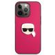 3. Karl Lagerfeld Leather Ikonik Karl's Head Metal Case for iPhone 13 Pro / 13 6.1" - Pink