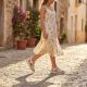 6. Women's beige woven platform sandals Rieker 69276-60