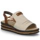 Comfortable women's beige wedge sandals Rieker 62962-60