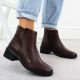 6. Women's insulated ankle boots with a block heel, burgundy Sergio Leone BT25239