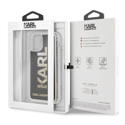 7. Karl Lagerfeld Karl Logo Glitter Case for iPhone 11 Pro - Black