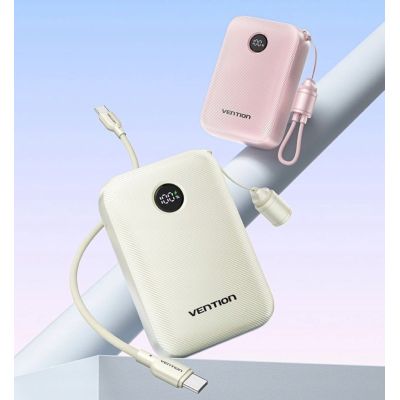 2. Vention 20000mAh Power Bank, 2 x USB-C, 1 x USB-A, with Display, 22.5W, Beige