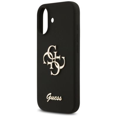 6. Guess Silicone Big 4G Script Case for iPhone 17 - Black
