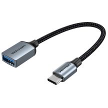 Vention USB-C to USB-A OTG Cable 0.15M Gray Aluminum Alloy