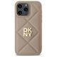 3. DKNY Quilted Stack Logo iPhone 14 Pro Case - Beige