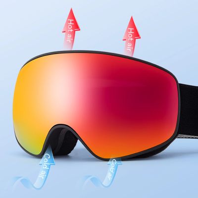 12. Qunature Black Ski Goggles Kids (Size M/L) - Black