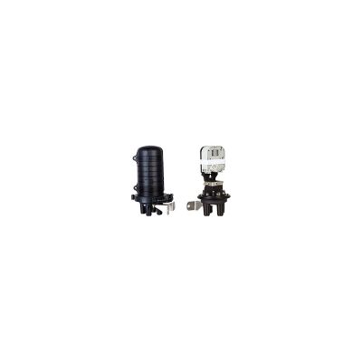 Vertical fiber optic joint for 48 splices COMPLETE (fully equipped with splice trays, splice protectors, mounting elements, heat shrink sleeves) ALANTEC