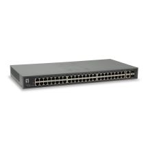 LevelOne FGU-5021 Switch - Unmanaged - 48 x 10/100 + 2 x Combo Gigabit SFP - Rack-mountable