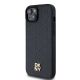 2. DKNY Leather Pattern Metal Logo MagSafe Case for iPhone 15/14/13 - Black