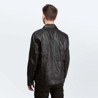 3. Cameleon Men's Leather Jacket Richard Black