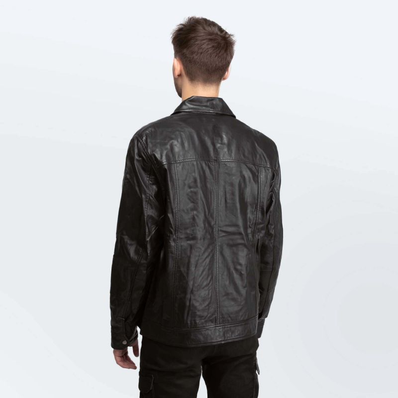 3. Cameleon Men's Leather Jacket Richard Black