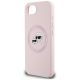 6. Karl Lagerfeld Silicone Karl&Choupette Heads MagSafe iPhone 16e Case - Pink