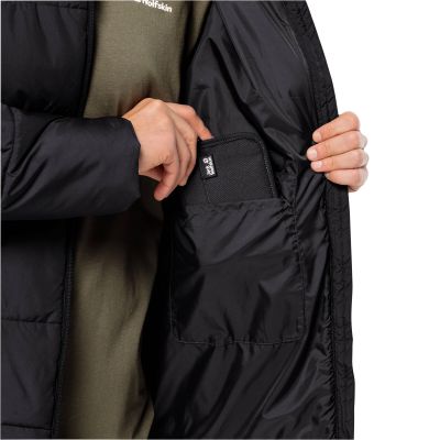 7. Men's transition jacket Jack Wolfskin DEUTZER LONG JKT M black breathable material black (1207451_6000)