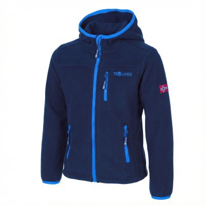 3. TrollKids Kids Stavanger Jacket navy/light blue windproof fleece jacket (706-110)