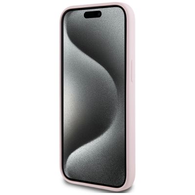 5. Karl Lagerfeld Silicone Karl&Choupette MagSafe iPhone 15 Case - Pink