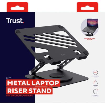 9. Trust ZEFF METAL Black Laptop Stand