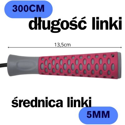 10. FITNESS SKIPPING ROPE PVC 300CM PINK ENERO FIT