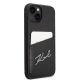 4. Karl Lagerfeld Signature Logo Cardslot Case for iPhone 13 / 14 / 15 - Black