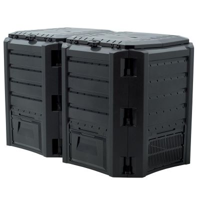 GARDEN COMPOST BIN EKOBAT SEGMENTED MODULE COMPOGREEN BLACK 800L