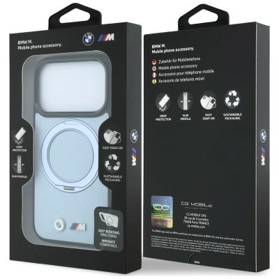 8. BMW Kevlar Ring Stand 360 MagSafe Case for iPhone 18 Pro Max / 17 Pro Max – Blue