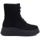 6. Women's suede ankle boots on a thick platform, black M.Daszyński SA257-1