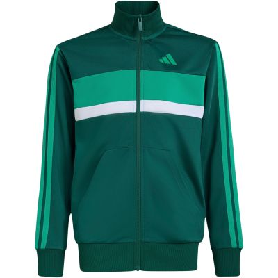3. adidas Seasonal Essentials Tiberio 3-Stripes Kids Tracksuit Green KT1665