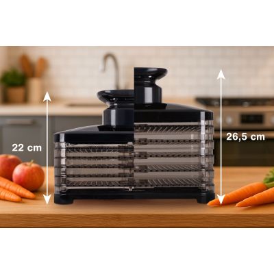 9. ELDOM DRYER FOR MUSHROOMS, VEGETABLES AND FRUIT SG520 400W TEMP. REGULATION 35-70 DEGREES, 5 LARGE TRAYS 32X25 CM, TIMER 05-24 H