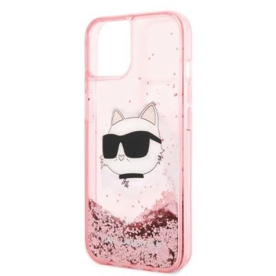 6. Karl Lagerfeld Glitter Choupette Head case for iPhone 14 Plus - pink