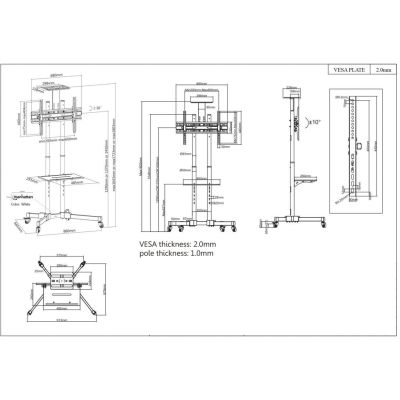 24. MANHATTAN MOBILE TV STAND LED/LCD/PDP 37-70 INCHES