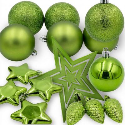 3. DECORATIVE PLASTIC BAUBLE SAFE 40 PCS GREEN MICA