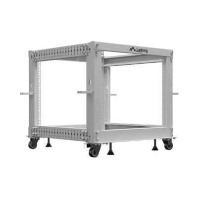 Open Rack 19" 9U 600x600-1100 adjustable gray Lanberg