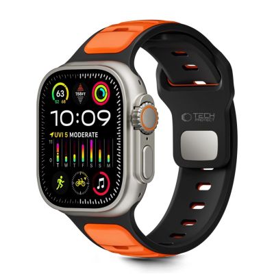 Tech-Protect IconBand Line Strap for Apple Watch 44 / 45 / 46 / 49 mm - Black and Orange