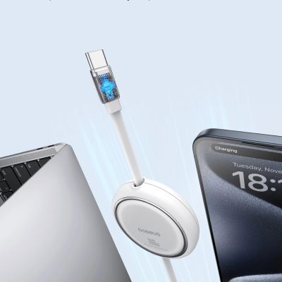4. Baseus Free2Draw Mini USB-C - USB-C 100W 1m retractable cable - white
