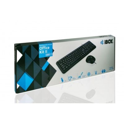 4. Keyboard + mouse set IBOX OFFICE KIT II KEYBOARD AND OPTICAL MOUSE USB IKMOC2005070U (USB 2.0; (US); black; optical)
