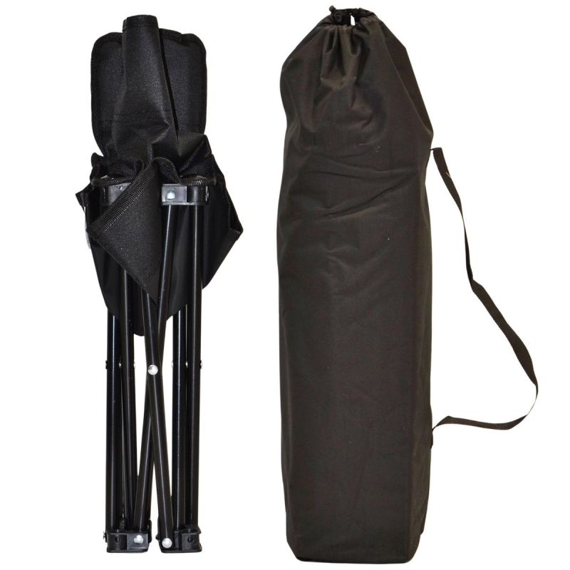 19. Folding Camping Chair, Black, 30 x 30 x 25/47 cm, ENERO CAMP