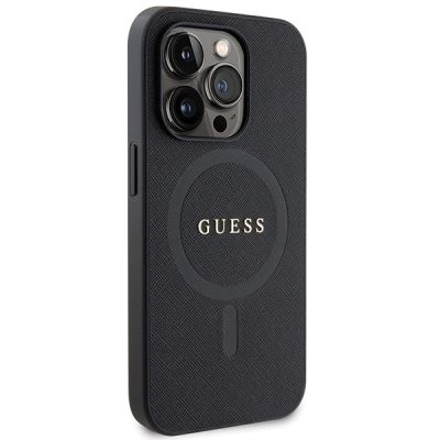 4. Guess GUHMP14LPSAHMCK case for iPhone 14 Pro - black Saffiano MagSafe