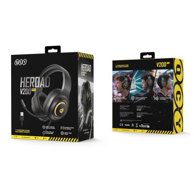 15. QCY V200 Pro Wired Gaming Headphones with 7.1 Sound and Detachable Microphone - Black