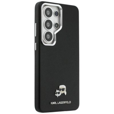 4. Karl Lagerfeld Saffiano KC Metal Logo MagSafe Case for Samsung Galaxy S26 Ultra, Black
