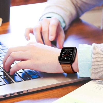 5. Tech-Protect LeatherFit Strap for Apple Watch 4 / 5 / 6 / 7 / 8 / 9 / SE / Ultra 1 / 2 (42/44/45/49 mm) - Brown
