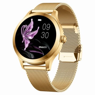 3. Smartwatch Gravity White Gold 2 Straps GT25-2 PRO