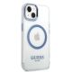 4. Guess Metal Outline MagSafe case for iPhone 14 Plus - blue