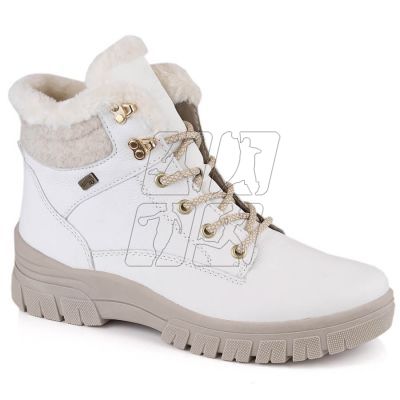 Leather waterproof boots insulated with wool Remonte W RKR628 white