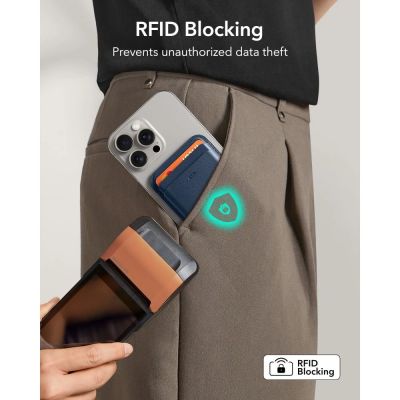 2. ESR Classic RFID Magnetic Wallet MagSafe for Phone - Navy Blue