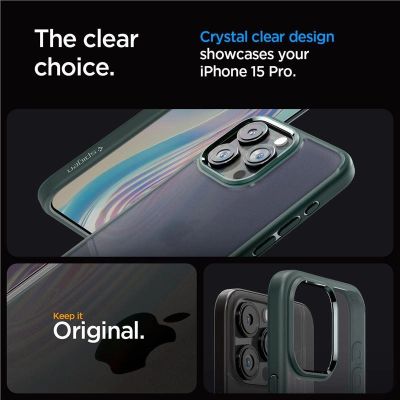 2. Spigen Ultra Hybrid iPhone 15 Pro Case - Dark Green