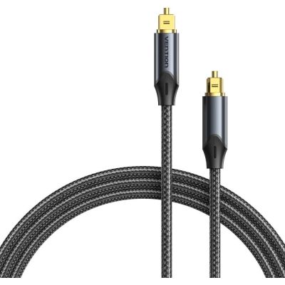 3. Vention Braided Optical Audio Cable with Aluminum Connector, 10m, Black