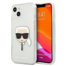 Karl Lagerfeld Glitter Karl's Head case for iPhone 13 mini - silver